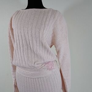 Raoul Vintage Silk Soie & Angora Rabbit Knit Set Sweater & Skirt Women’s Size S